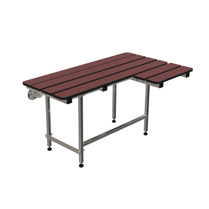 Brick-red shower seat