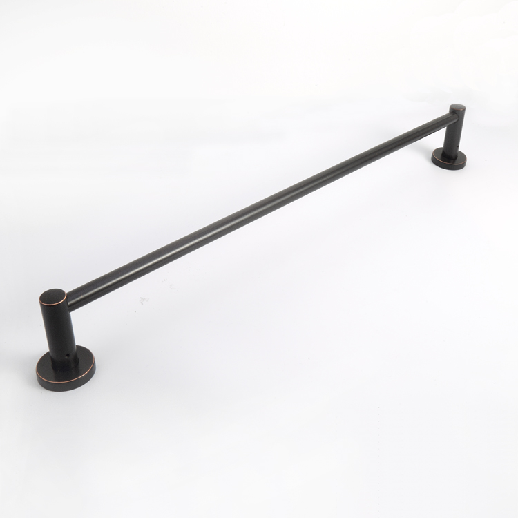 Black Round Single Towel Bar