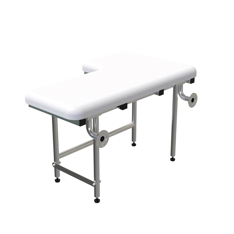 White shower seat
