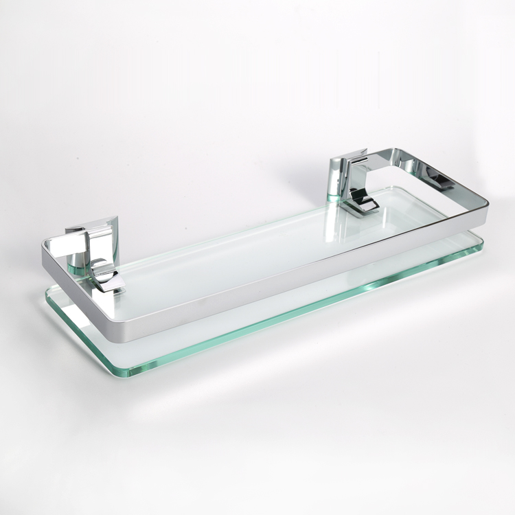 Glass Shelf with Chrome Supports