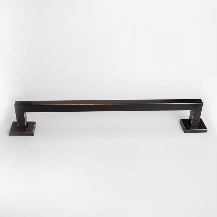 12-inch black square towel rack - ORB