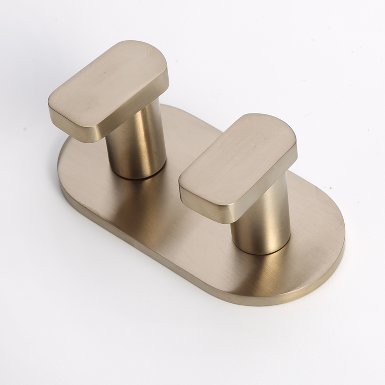 Gold round double coat hook