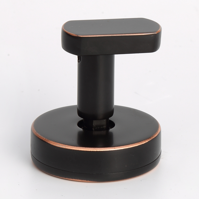 ORB (Oil-Rubbed Bronze) black round glass-mount coat hook