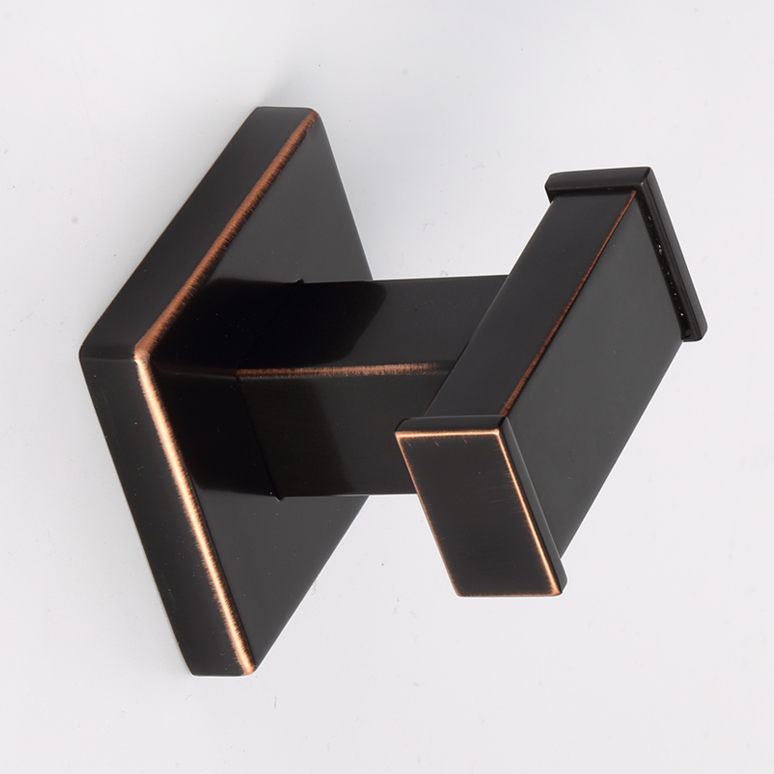 ORB (Oil-Rubbed Bronze) Black Square Double Coat Hook